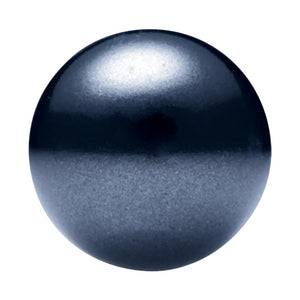Round Half-drilled Package of 12 Black Imitation Pearl
