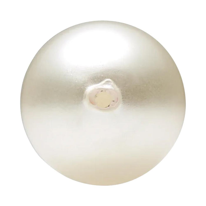 Round Half-drilled Package of 12 White Imitation Pearl