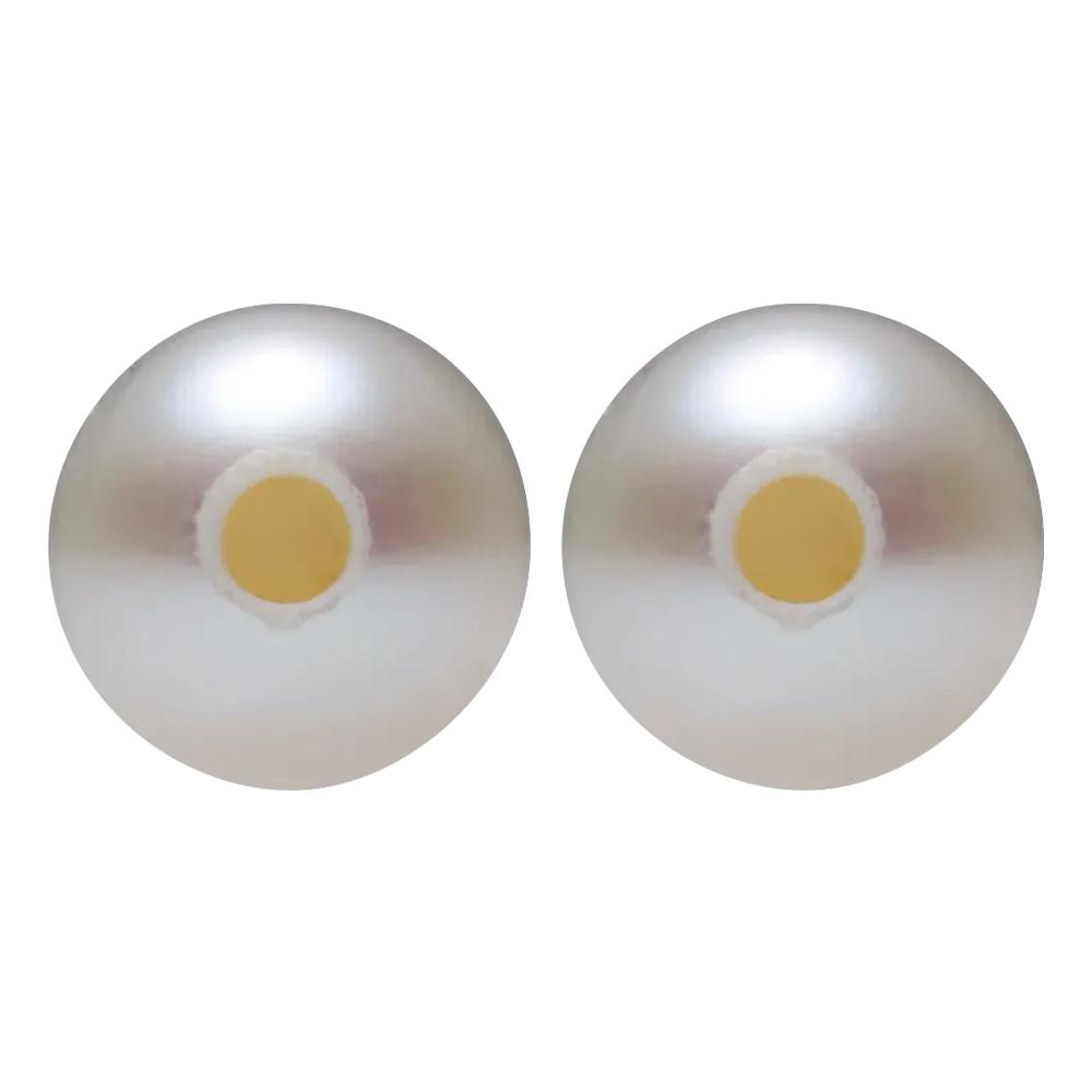 Round Half Drilled White Cultured Seed Pearl