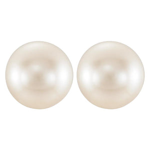 Round Half Drilled White Freshwater Cultured Pearl