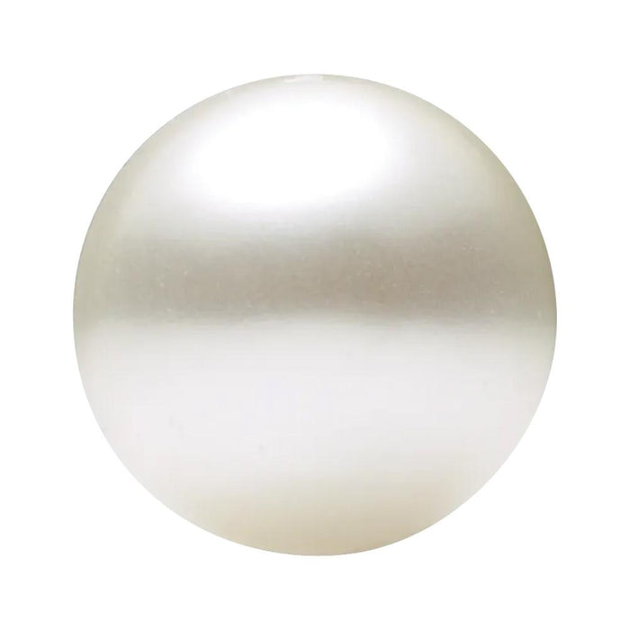 Round Package of 12 White Imitation Mabe Pearl