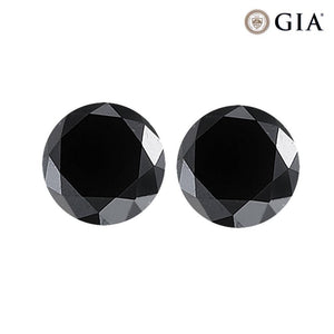 Loose Black Diamond GIA Certified Round Brilliant AAA Quality Available in Single and Pair From 1 ct- 8 ct