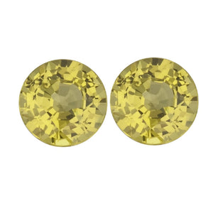 Natural Round Step Cut Loose Lemon Yellow Sapphire