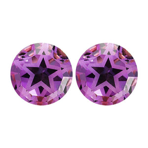 Natural Loose African Amethyst Round Texas Star Cut