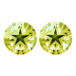 Natural Lemon Citrine Round Texas Star Cut