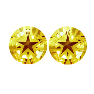 Natural Yellow Beryl Round Texas Star Cut