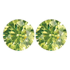 Treated Round SI Quality Loose Apple Green Diamond