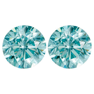 Treated Round SI Quality Loose Aqua Blue Diamond 