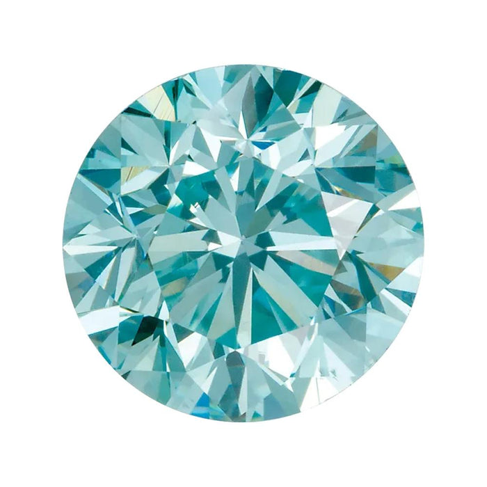 Treated Round SI Quality Loose Aqua Blue Diamond 