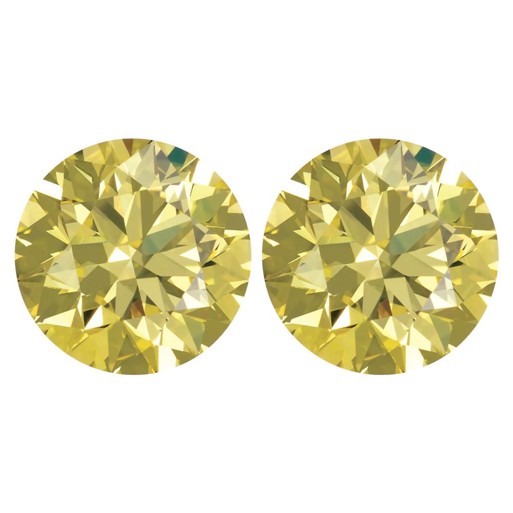 Treated Round SI Quality Loose Canary Yellow Diamond