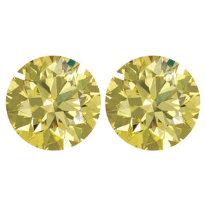 Treated Round SI Quality Loose Canary Yellow Diamond