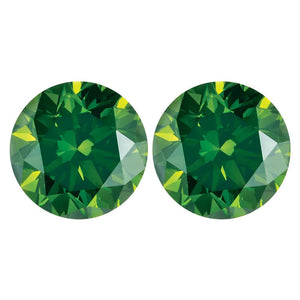 Treated Round SI Quality Loose Dark Green Diamond