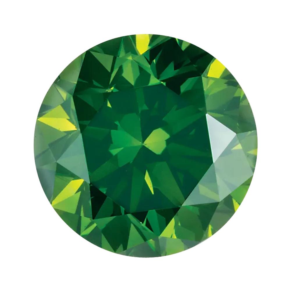 Treated Round SI Quality Loose Dark Green Diamond