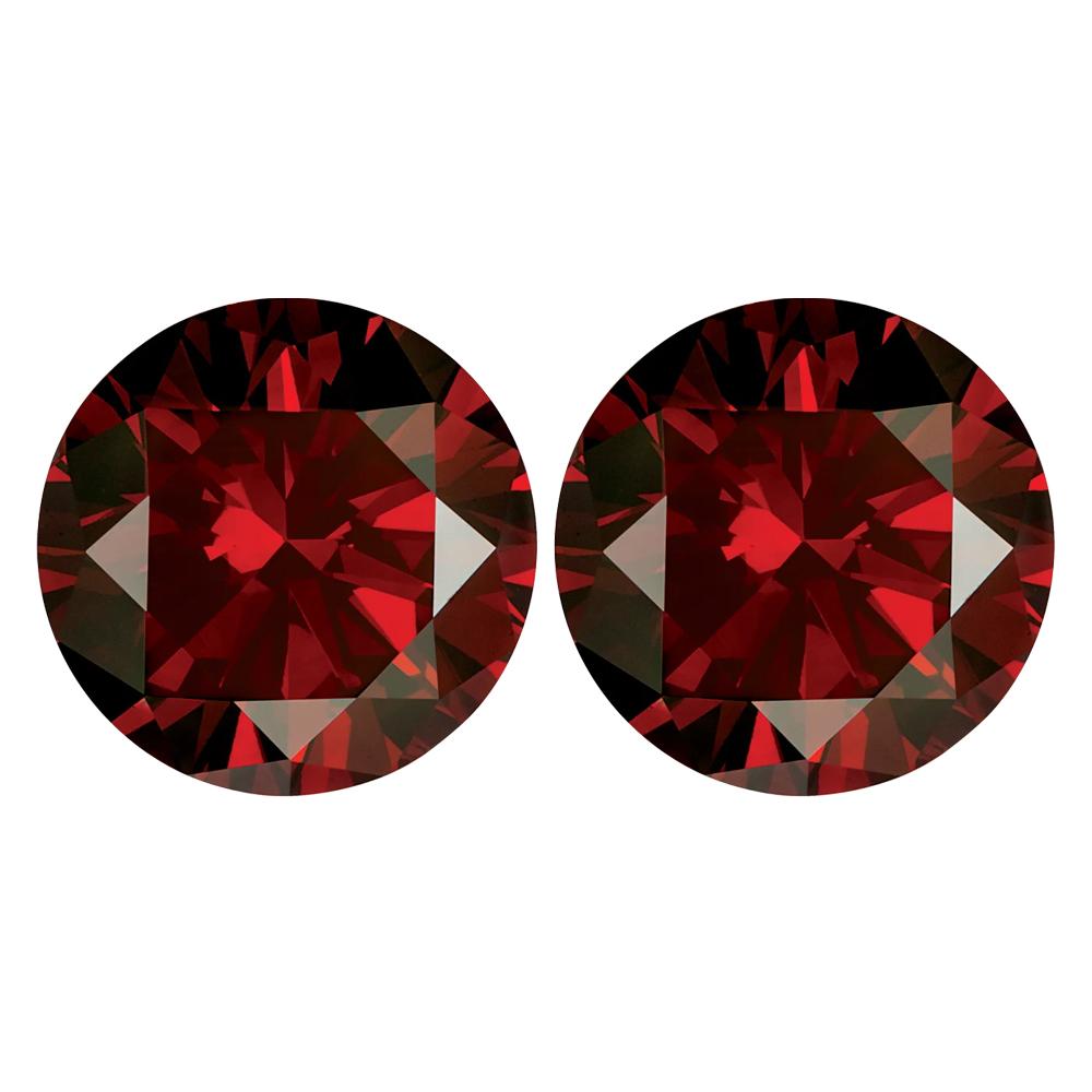 Treated Round SI Quality Loose Garnet Red Diamond