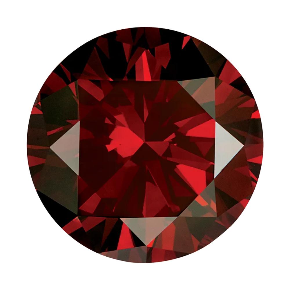 Treated Round SI Quality Loose Garnet Red Diamond