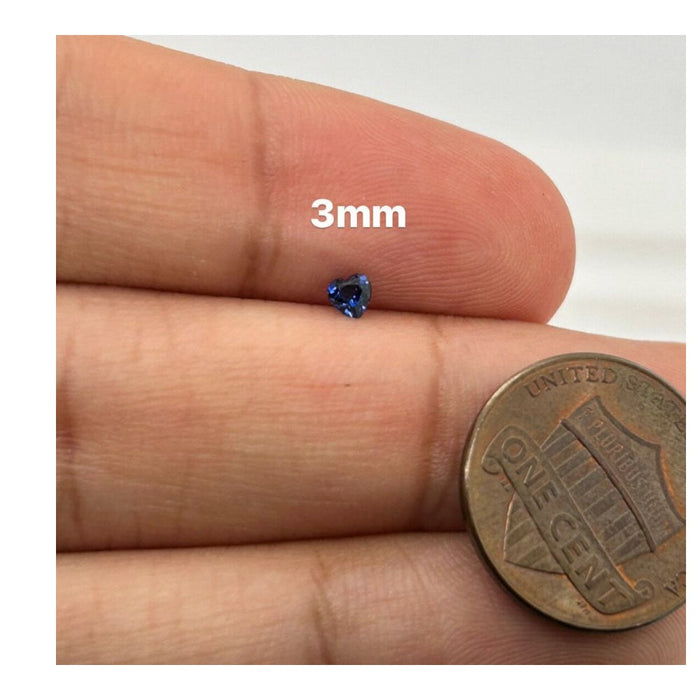 Synthetic Blue Sapphire Heart Cut