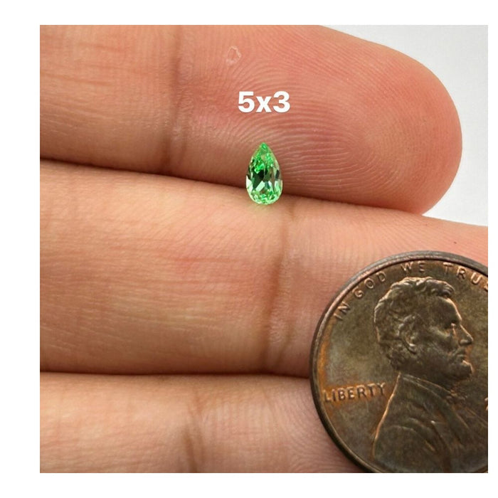 Synthetic Green Sapphire Pear Cut