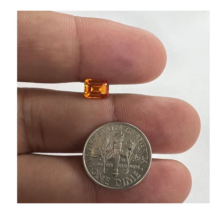 Synthetic Orange Sapphire Emerald Cut AAA Quality Available in 5x3mm - 14x10mm