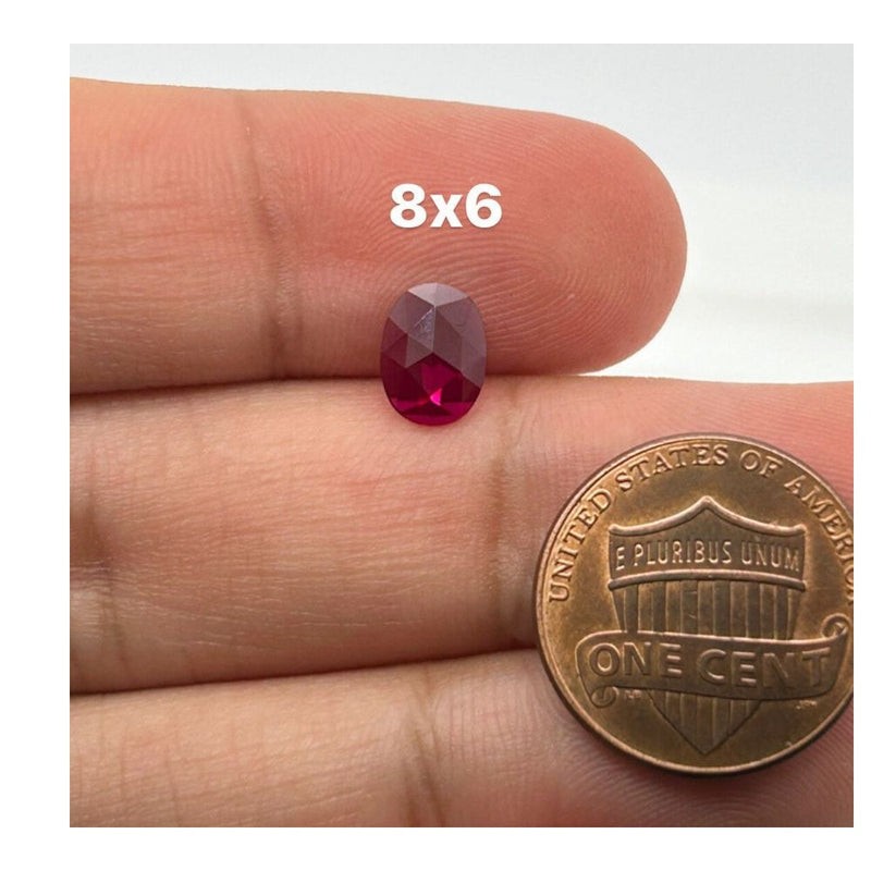 Synthetic Ruby Oval Rose Cut – Instagem