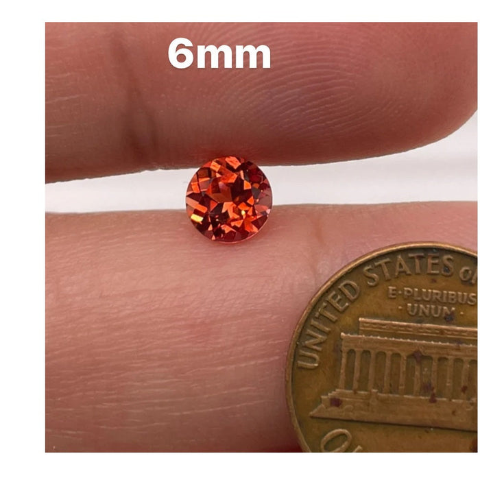 Round Cut Loose Synthetic Orangish Padparadscha Sapphire