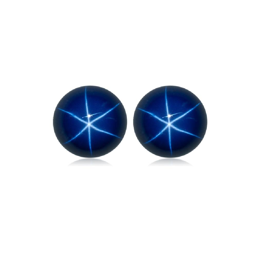 Lab Created Synthetic Blue Star Sapphire Round Cabochon