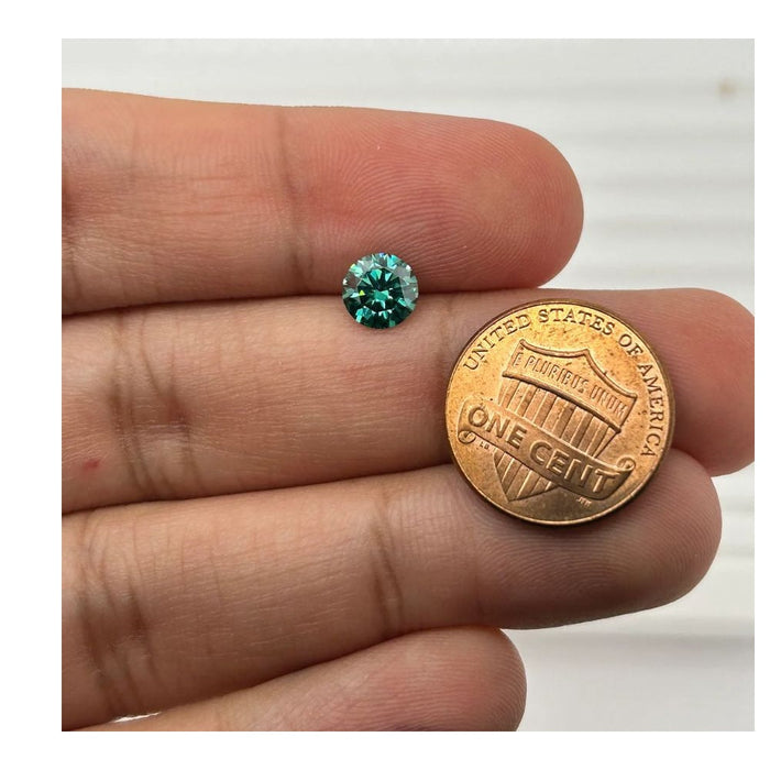 Vivid Green Round Cut Moissanite 6.5mm Instagem